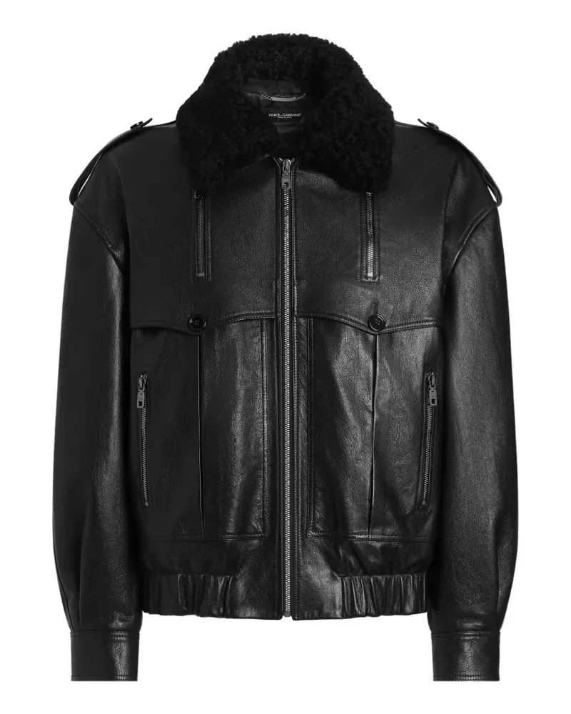 Dolce & Gabbana Jacke aus Ziegenleder - Schwarz Schwarz