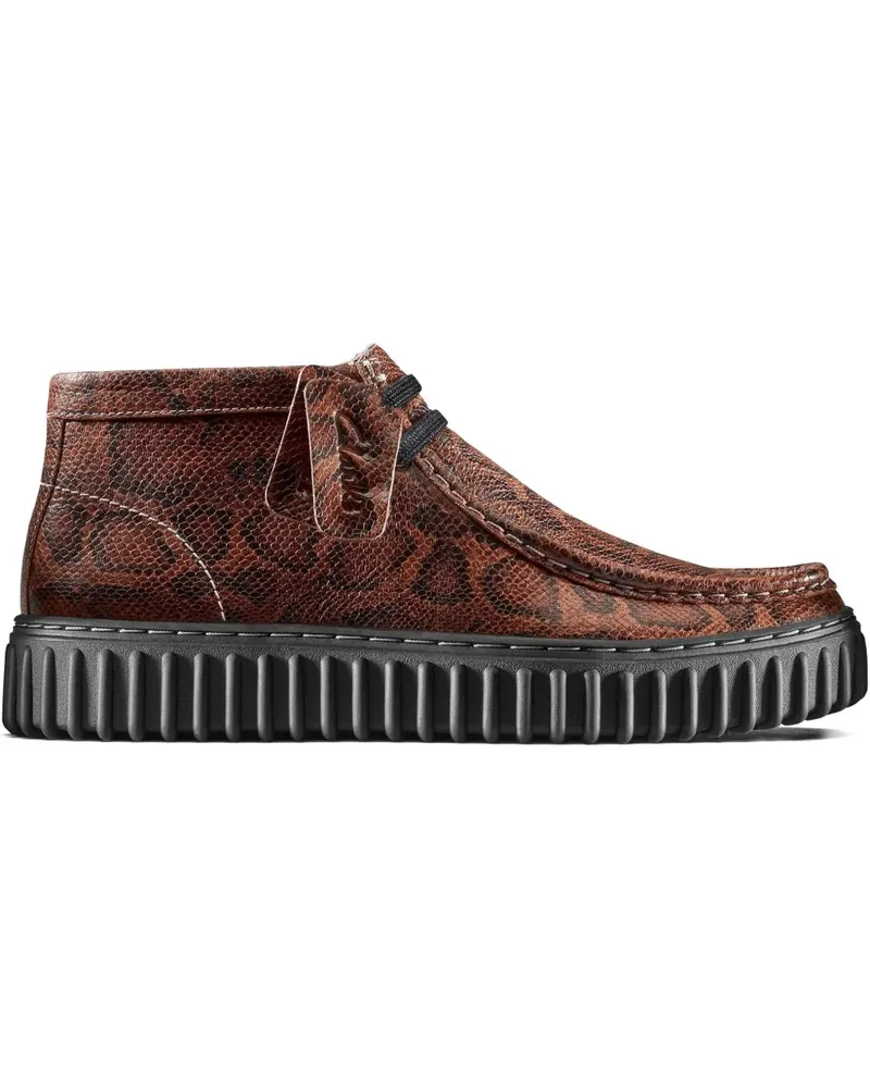 Clarks snake print torhill hi lace-up shoes - Braun Braun