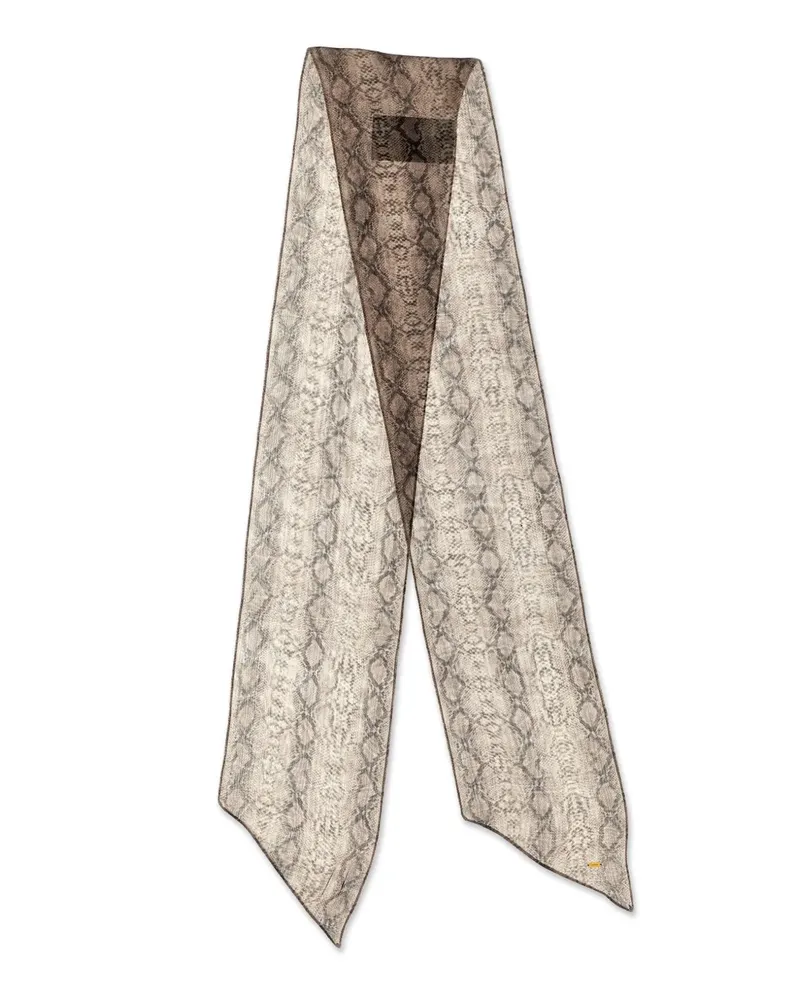 Saint Laurent Seidenschal mit Schlangen-Print - Nude Nude
