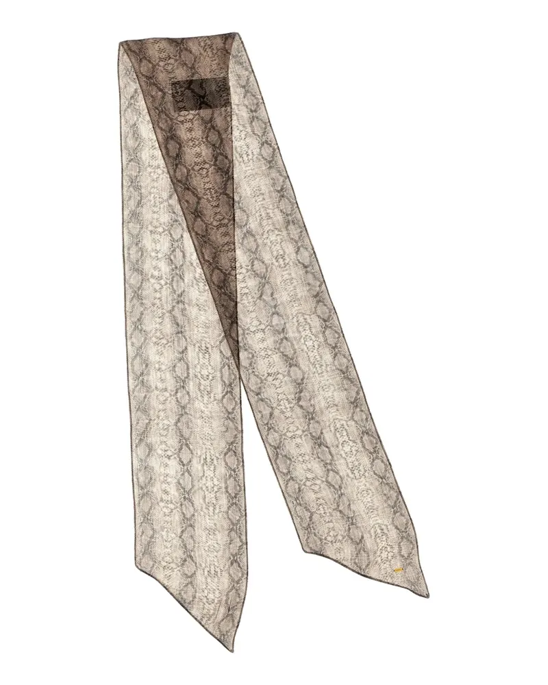 Saint Laurent snake-print silk scarf - Nude Nude