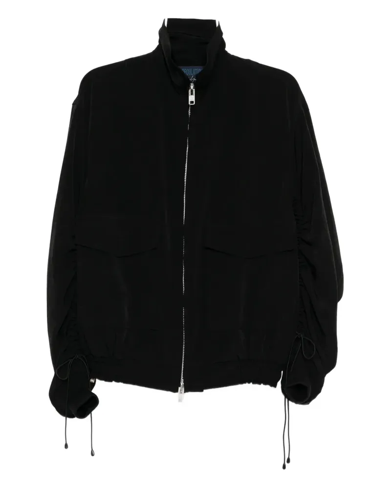 Yohji Yamamoto Ta/pe shirring-sleeve jacket - Schwarz Schwarz