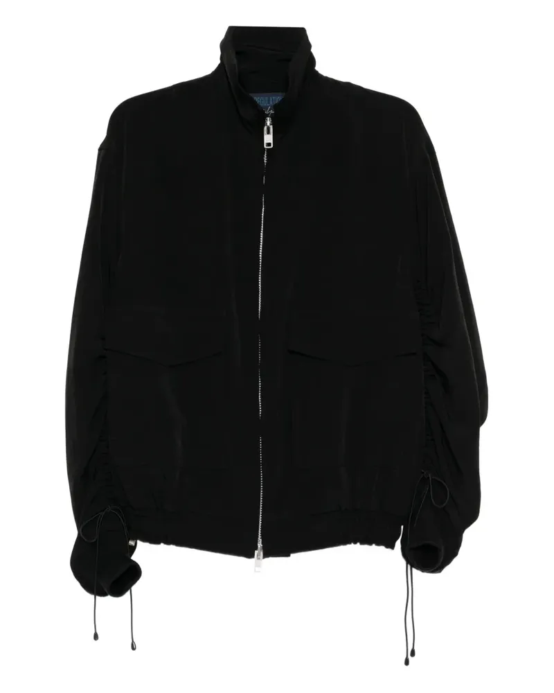 Yohji Yamamoto Ta/pe shirring-sleeve jacket - Schwarz Schwarz
