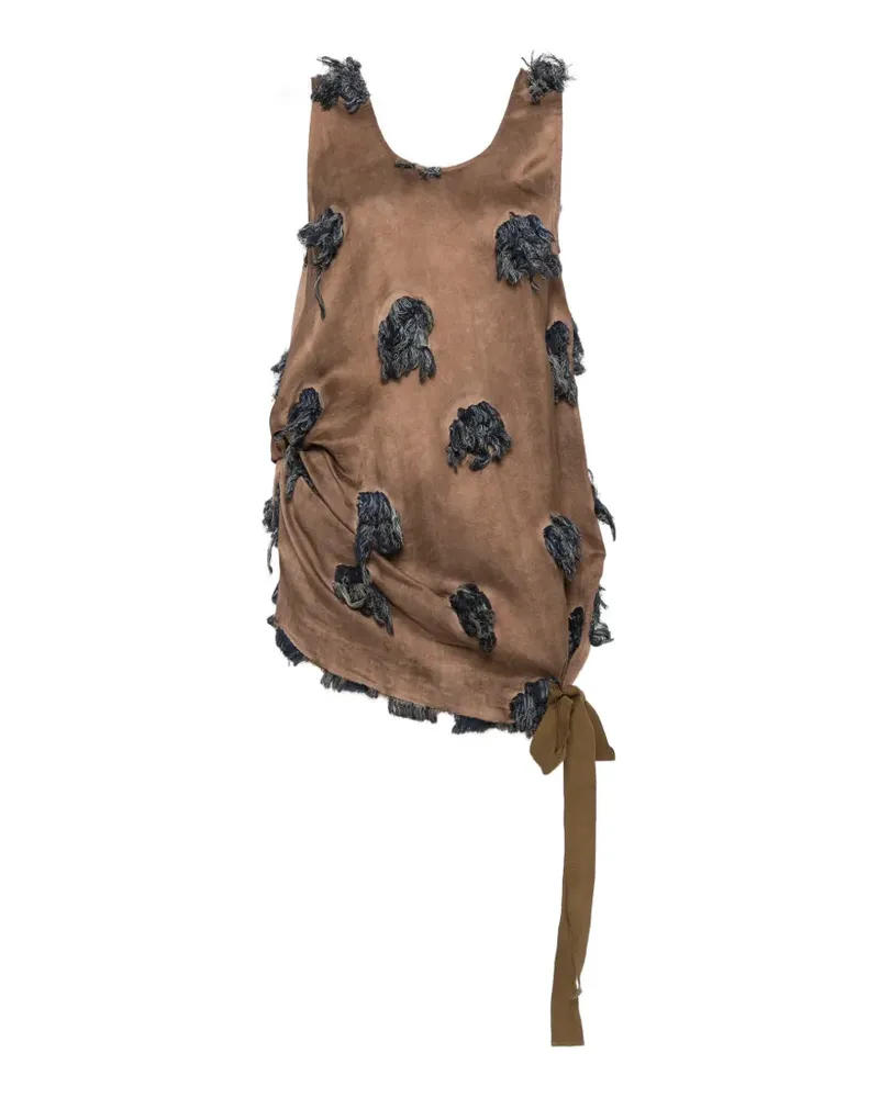 Uma Wang Tara fringed-embellishment top - Nude Nude