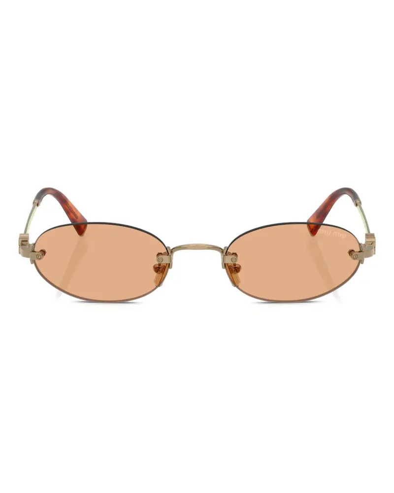 Miu Miu oval-frame sunglasses - Gold Gold