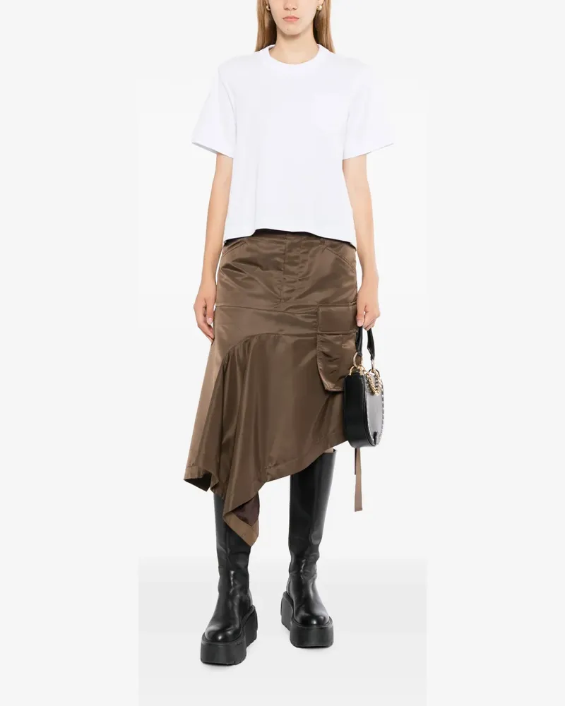 Sacai T-Shirt mit Brusttasche - Braun Braun