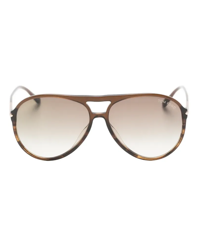 Tom Ford tortoiseshell-effect pilot-frame sunglasses - Braun Braun