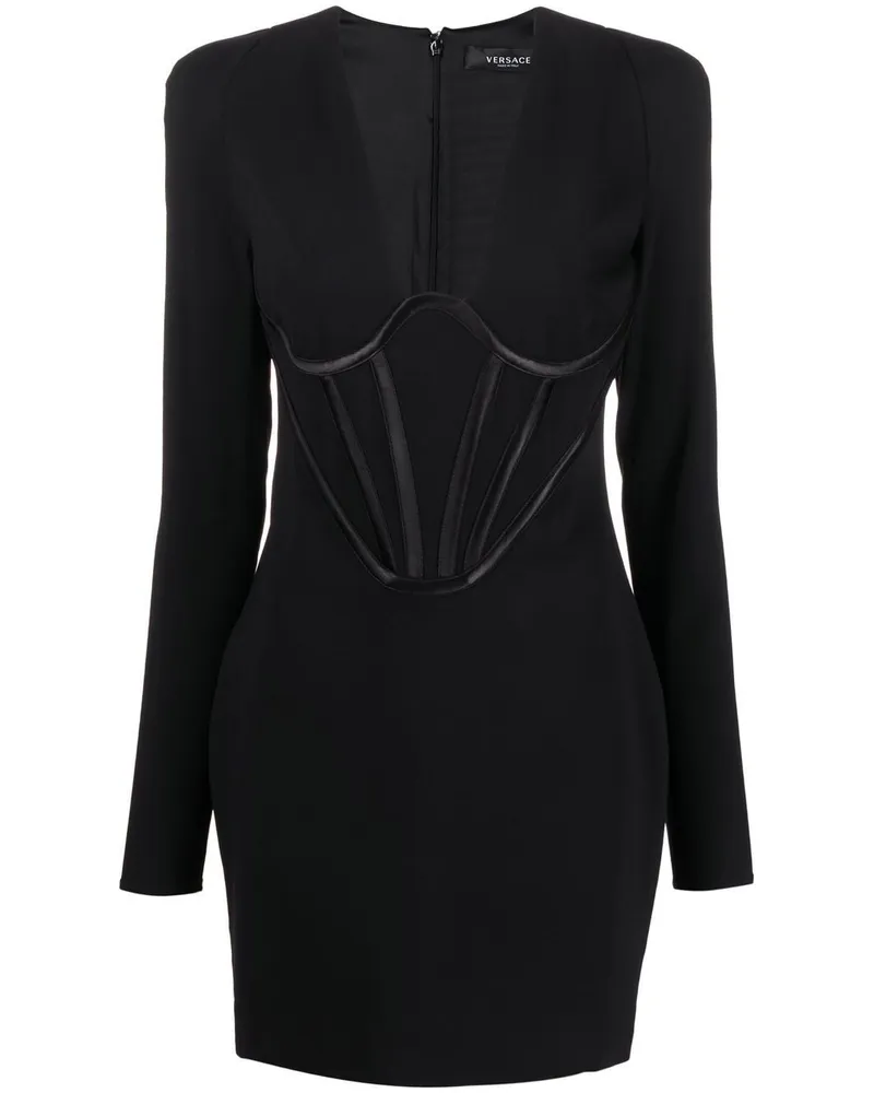 Versace Minikleid mit Corsage - Schwarz Schwarz
