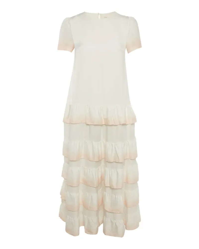 Maje Gerüschtes Ralaxy Maxikleid - Nude Nude