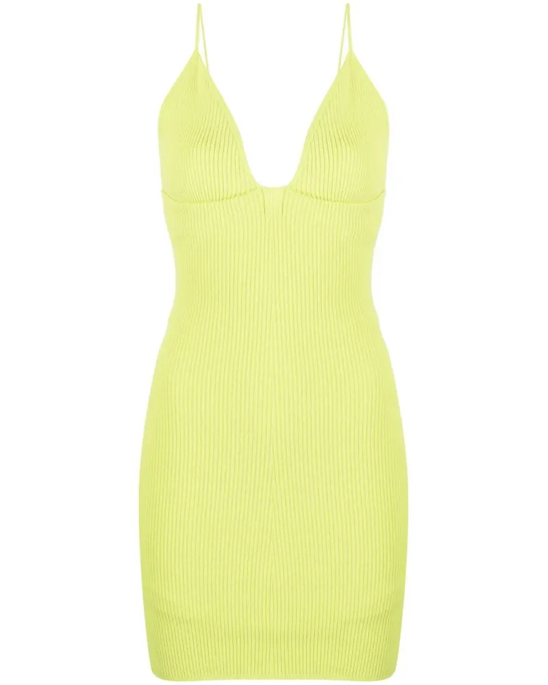 Dsquared2 Strickkleid mit V-Ausschnitt - 173 - CYBER YELLOW 173