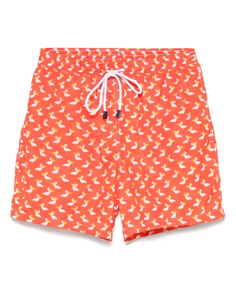 BARBA Badeshorts mit Enten-Print - Rot Rot