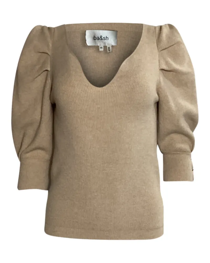 ba&sh T-Shirt mit Puffärmeln - Nude Nude