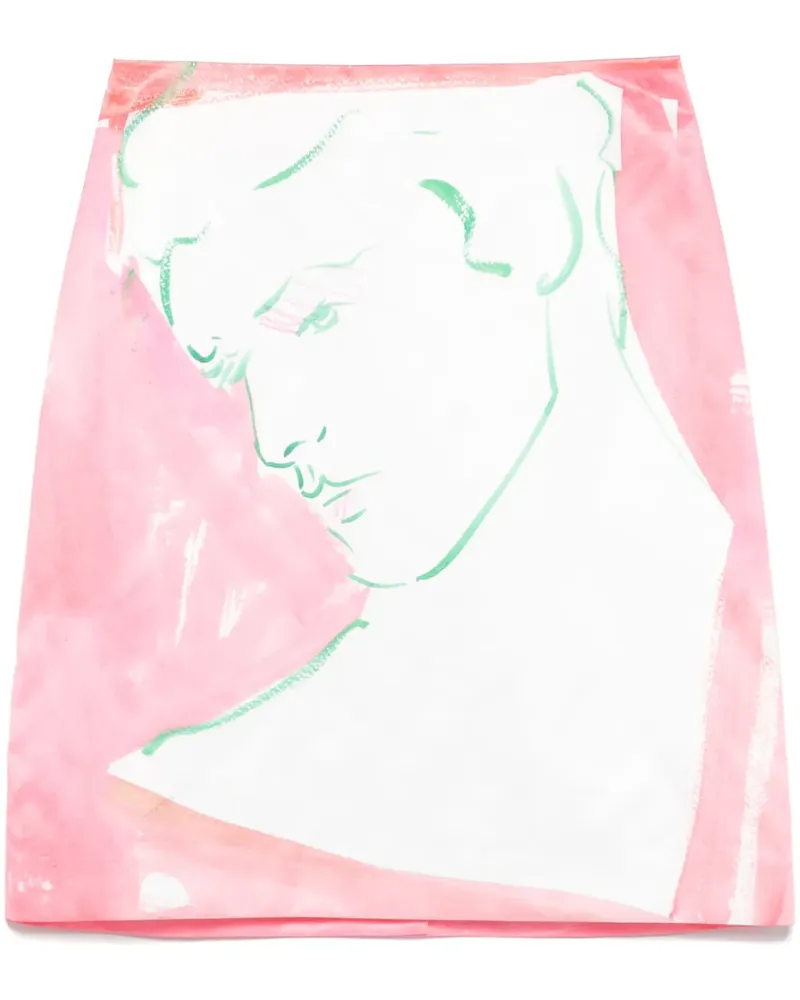 MSGM x Luke Edward Hall Midirock mit abstraktem Print - Rosa Rosa