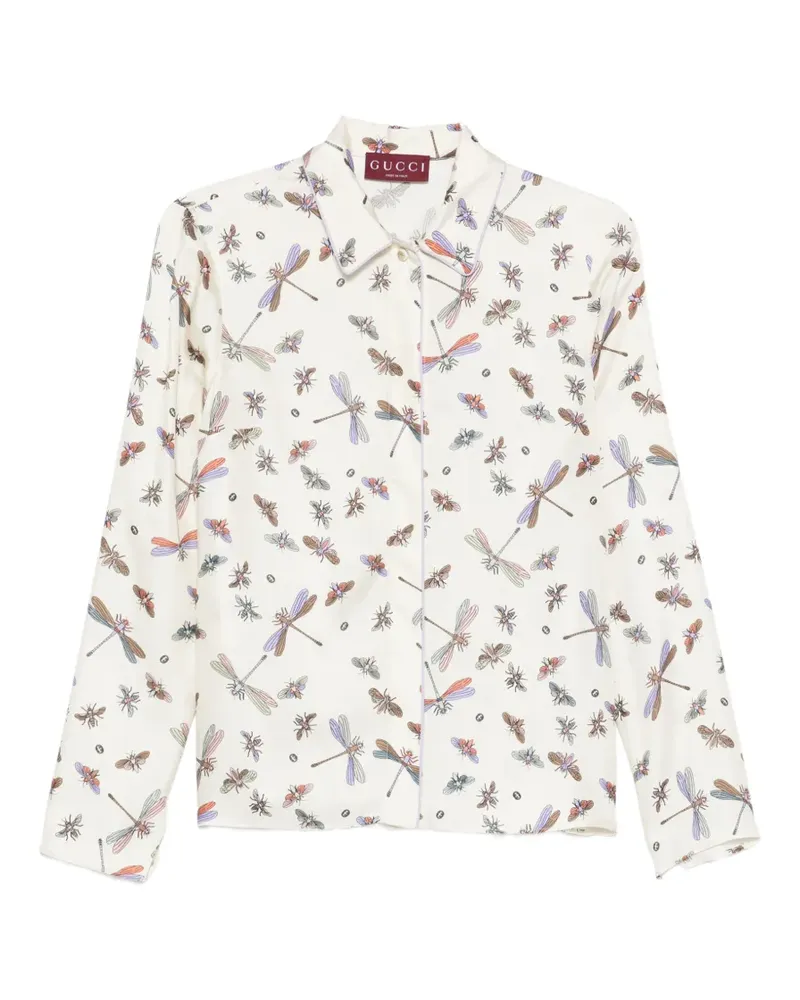Gucci Hemd mit Libellen-Print - Nude Nude