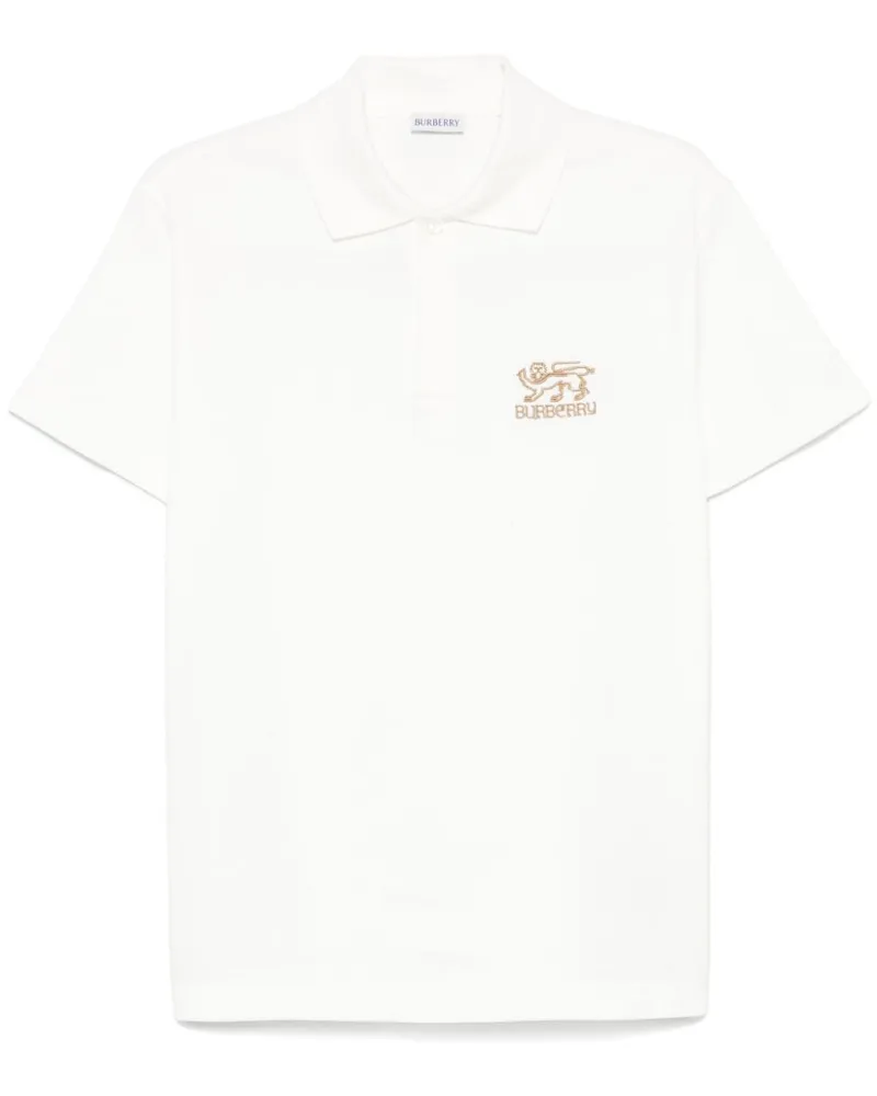 Burberry Poloshirt mit Logo-Stickerei - Weiß Weiß