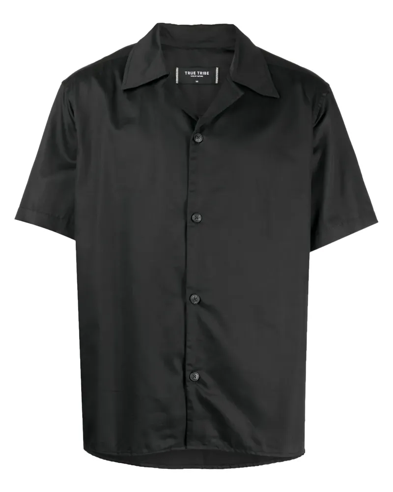 TRUE TRIBE Besticktes Hemd - Schwarz Schwarz