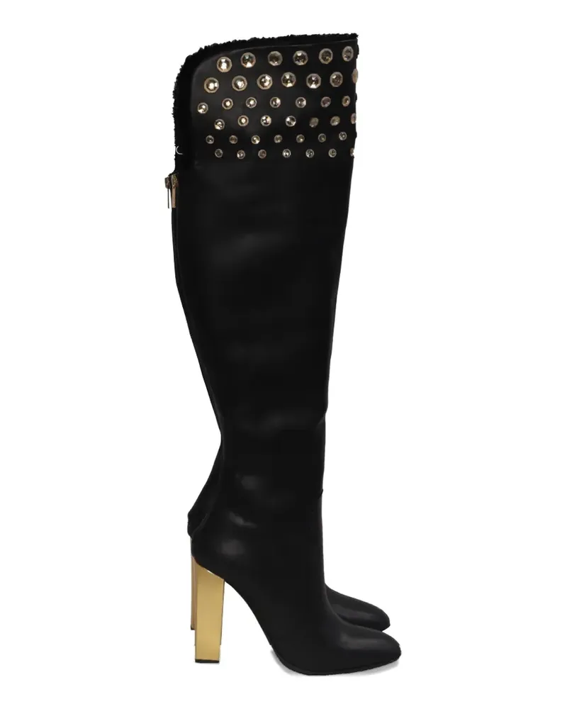 René Caovilla 2024 block-heel over-the-knee boots - Schwarz Schwarz