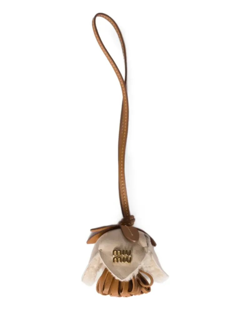 Miu Miu Logo-Stickerei aus Leder - Braun Braun