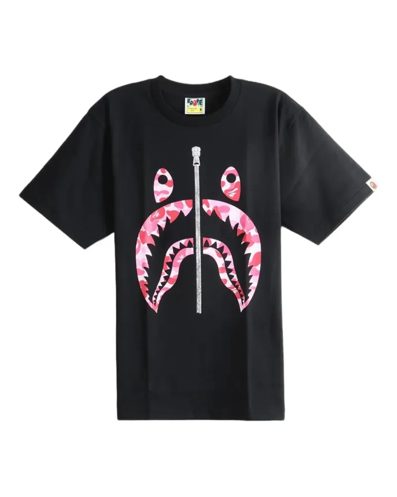 BAPE T-Shirt mit Hai-Print - Schwarz Schwarz