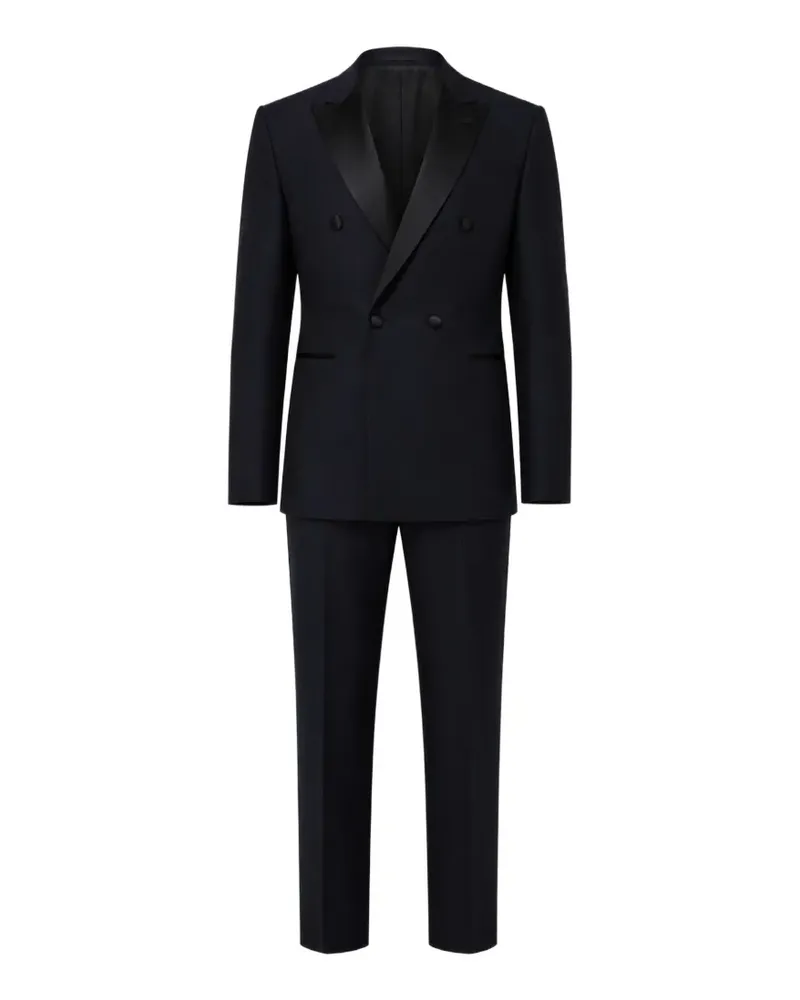 Emporio Armani double-breasted peak-lapel suit - Blau Blau