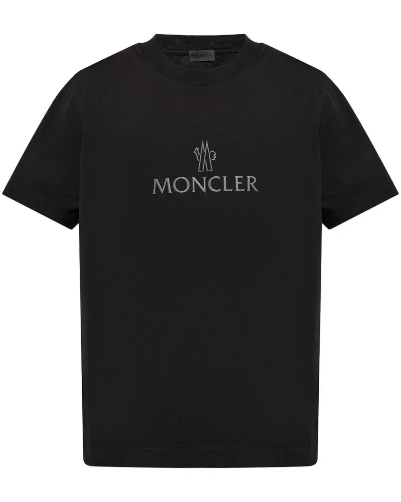 Moncler T-Shirt mit Logo - Schwarz Schwarz