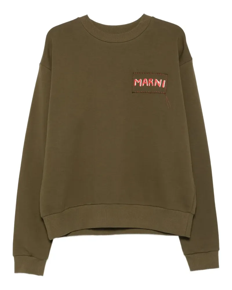 Marni Sweatshirt mit Logo-Print - Grün Grün