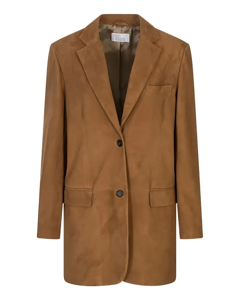 Giuseppe di Morabito Long Blazer in Light Brown Suede - Braun Braun
