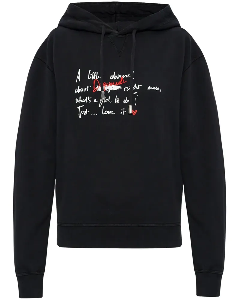 Dsquared2 Hoodie mit Logo-Print - Schwarz Schwarz
