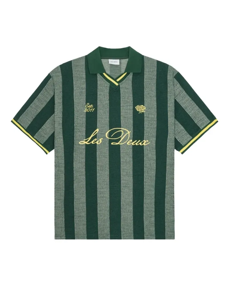 LES DEUX stripe jacquard T-shirt - Grün Grün