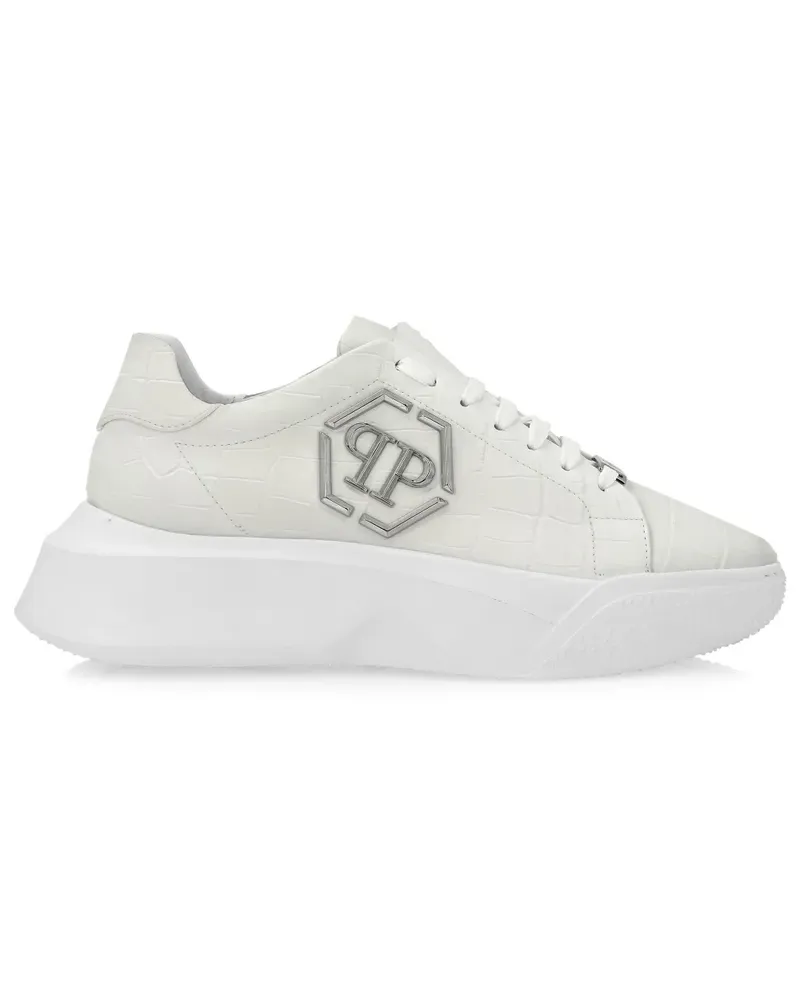 Philipp Plein Crocco Godzilla Sneakers - Weiß Weiß