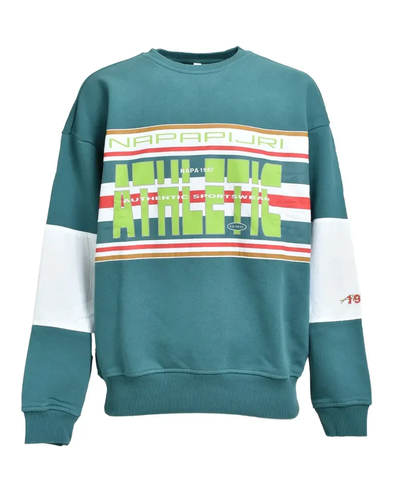 Napa By Martine Rose logo-print panelled sweatershirt - Grün Grün