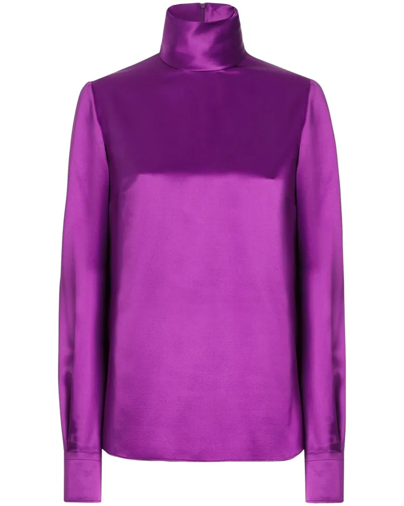 Dolce & Gabbana Klassische Satinbluse - Violett Violett