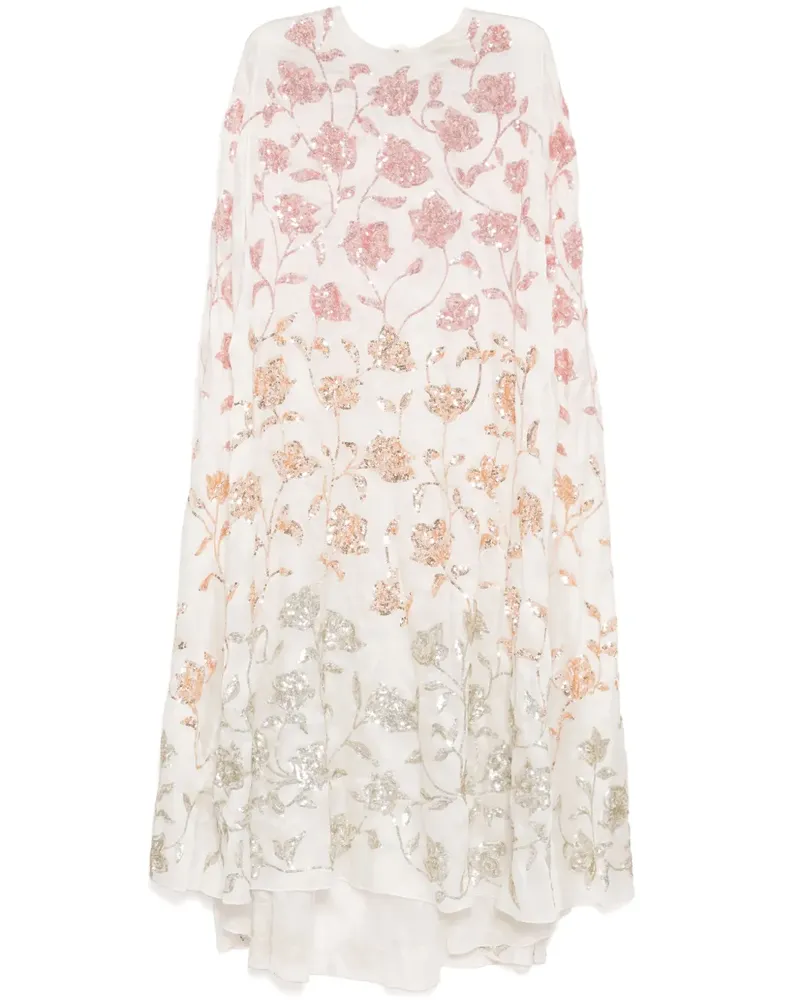 SHATHA ESSA Durchgehend verziertes Kleid - Weiß Weiß