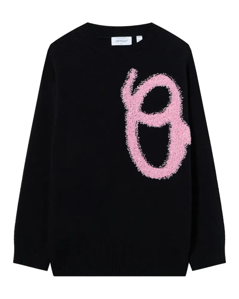 OFF-WHITE fuzzy crewneck knitwear - Schwarz Schwarz