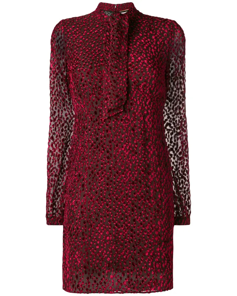 Saint Laurent Verziertes Minikleid - Rot Rot
