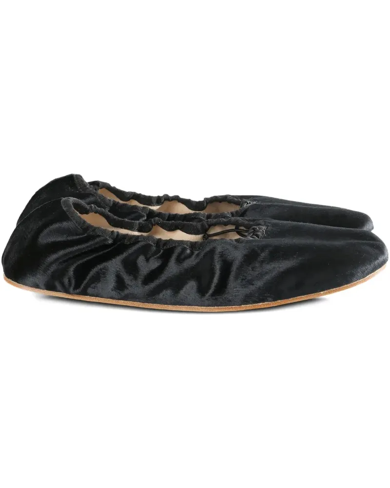The Row velvet ballet flats - Schwarz Schwarz