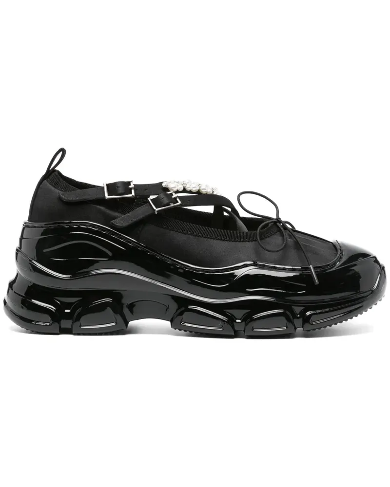 Simone Rocha Beaded Tracker Sneakers - Schwarz Schwarz