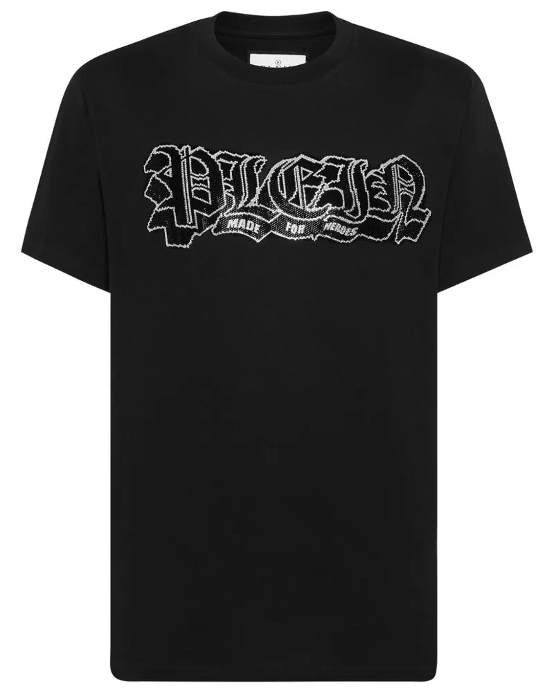 Philipp Plein T-Shirt mit Logo-Verzierung - Schwarz Schwarz