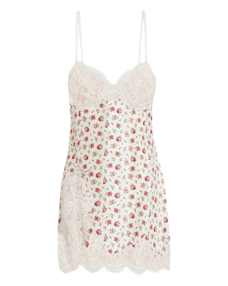 Dolce & Gabbana Minikleid aus Blumenspitze - Weiß Weiß