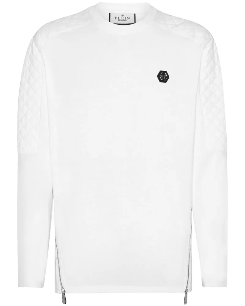 Philipp Plein Sweatshirt mit Steppeinsätzen Weiß