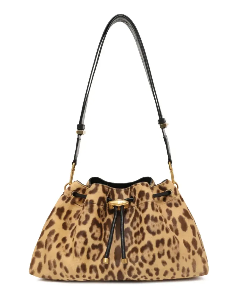 Jimmy Choo Cinch Schultertasche mit Leopardenprint - Nude Nude