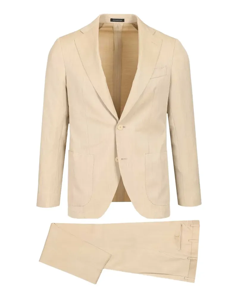 Al Duca D’Aosta 1902 herringbone single-breasted suit - Nude Nude