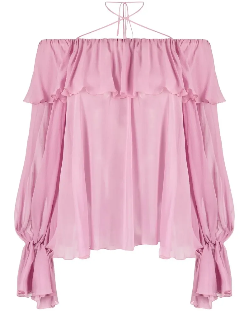Blumarine Bluse mit Rüschen - Rosa Rosa