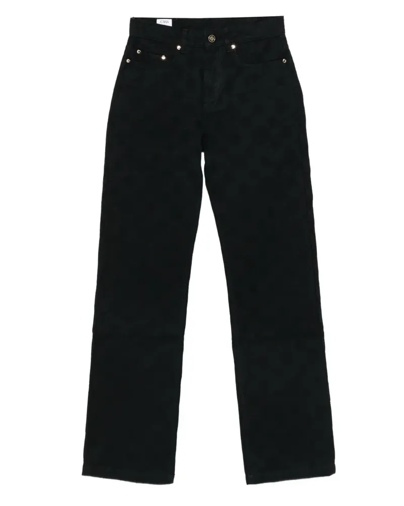 Casablanca Paris Jeans mit Monogramm-Print - Schwarz Schwarz