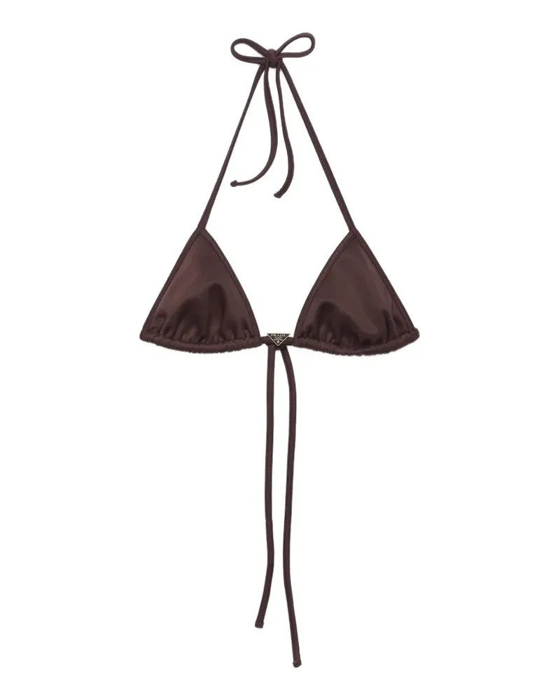 Prada Interlock fabric triangle bikini top - Braun Braun