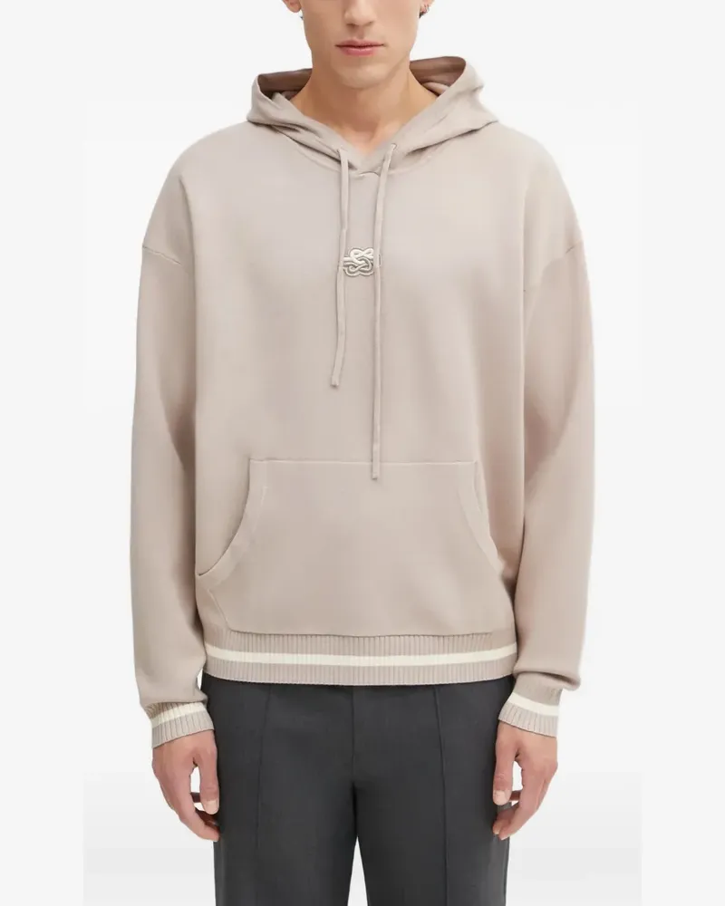 Filling Pieces logo-detail hoodie - Nude Nude