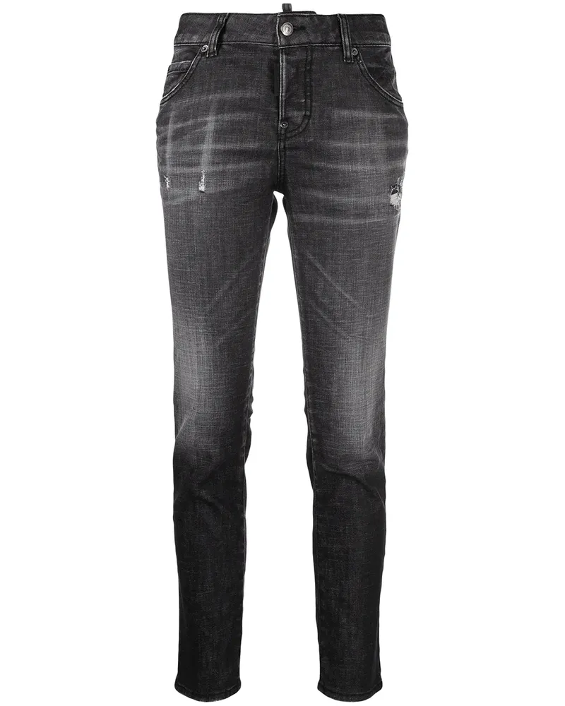 Dsquared2 Jeans in Distressed-Optik - Schwarz Schwarz