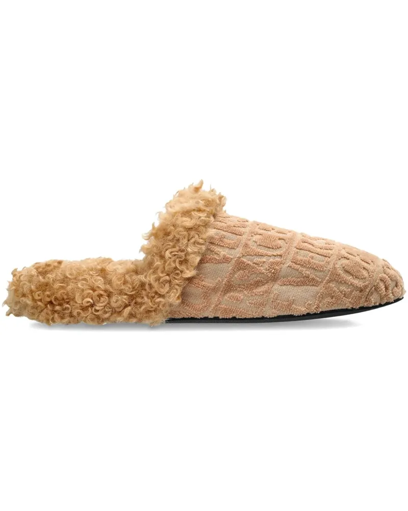 Versace Lockige Slipper mit Logo - Nude Nude