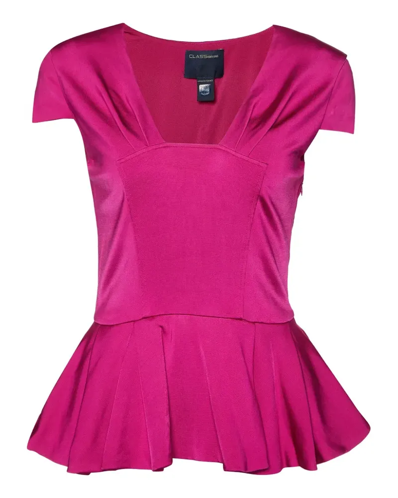 Roberto Cavalli peplum jersey top - Rosa Rosa