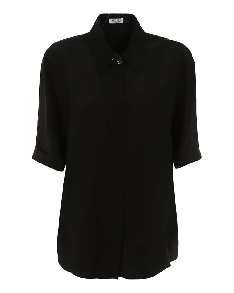 Brunello Cucinelli relaxed-fit silk shirt - Schwarz Schwarz