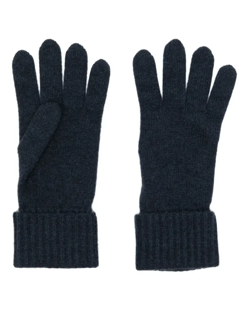 N.Peal Gerippte Handschuhe - Blau Blau
